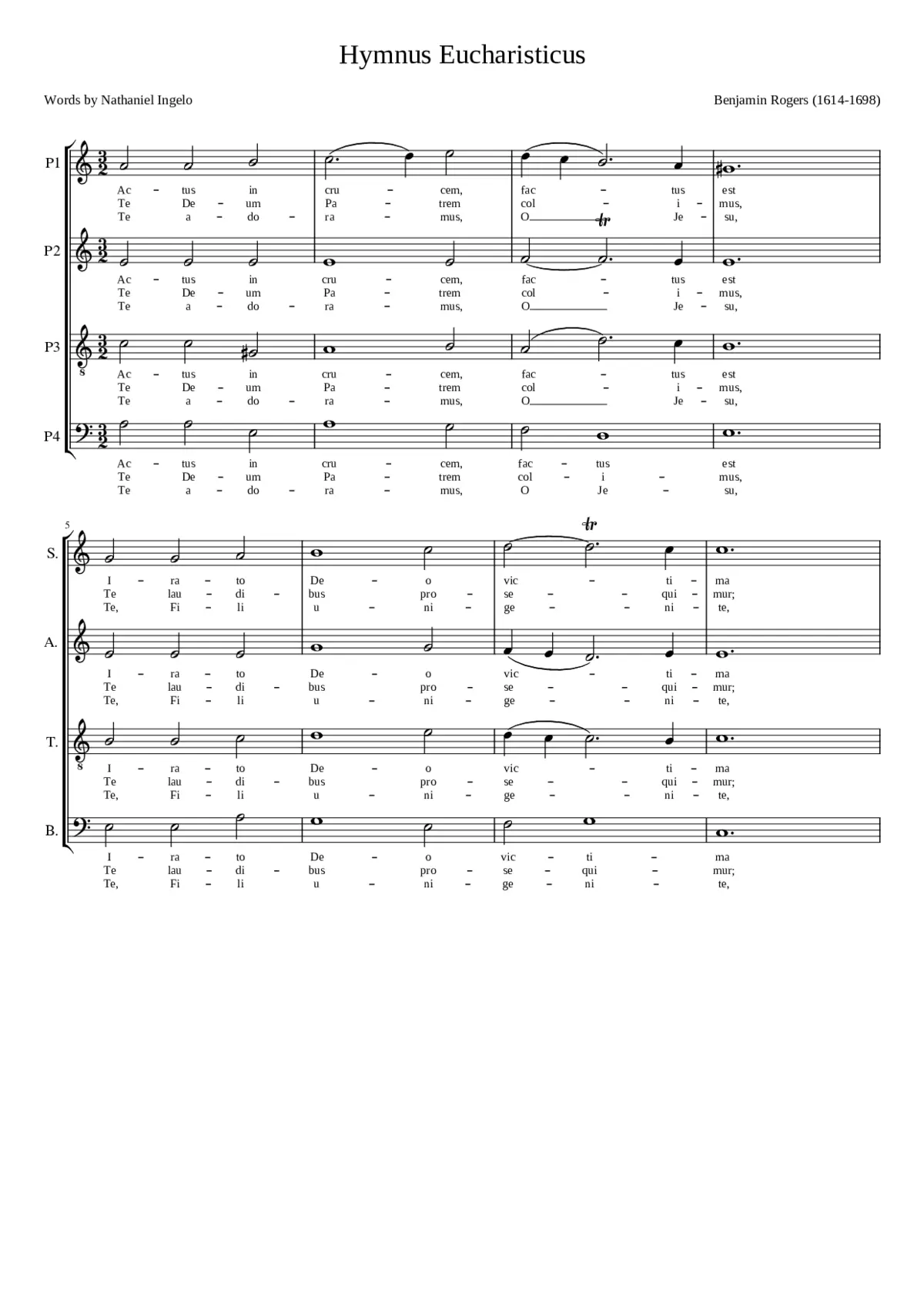 Hymnus Eucharisticus - Page 1