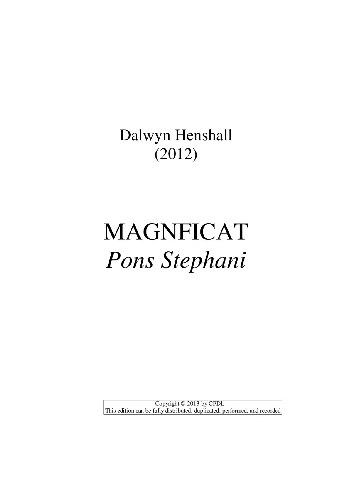 Magnificat - Pons Stephani - Page 1