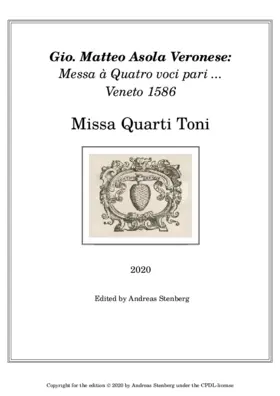 Missa Quarti Toni à quatro voci pari