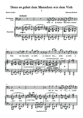 Denn es gehet dem Menschen wie dem Vieh