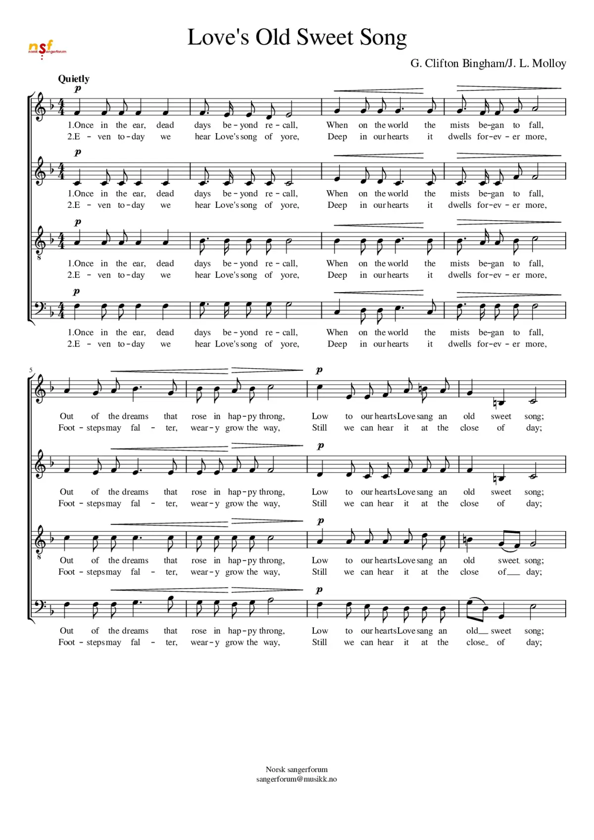 Loves Old Sweet Song - Page 1