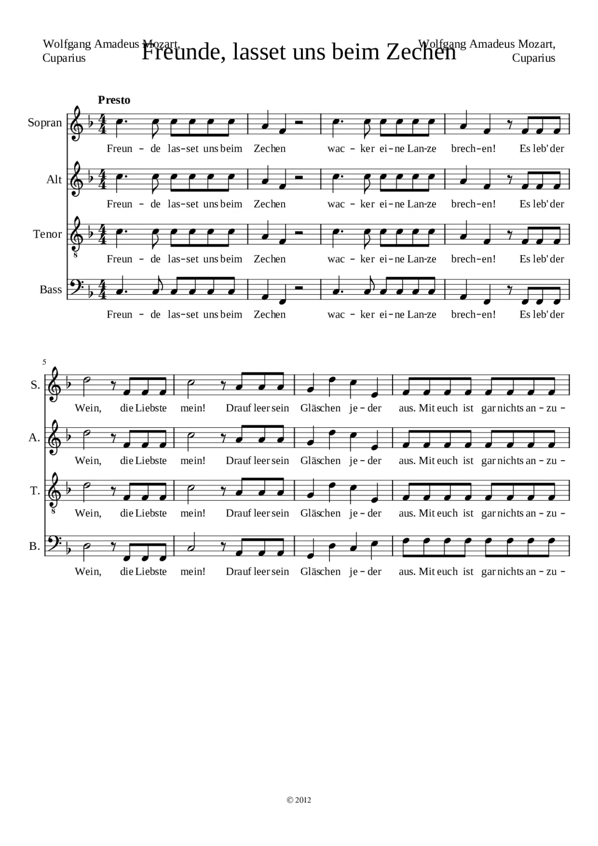 Laut verkünde unsre Freude K.623 - Page 1