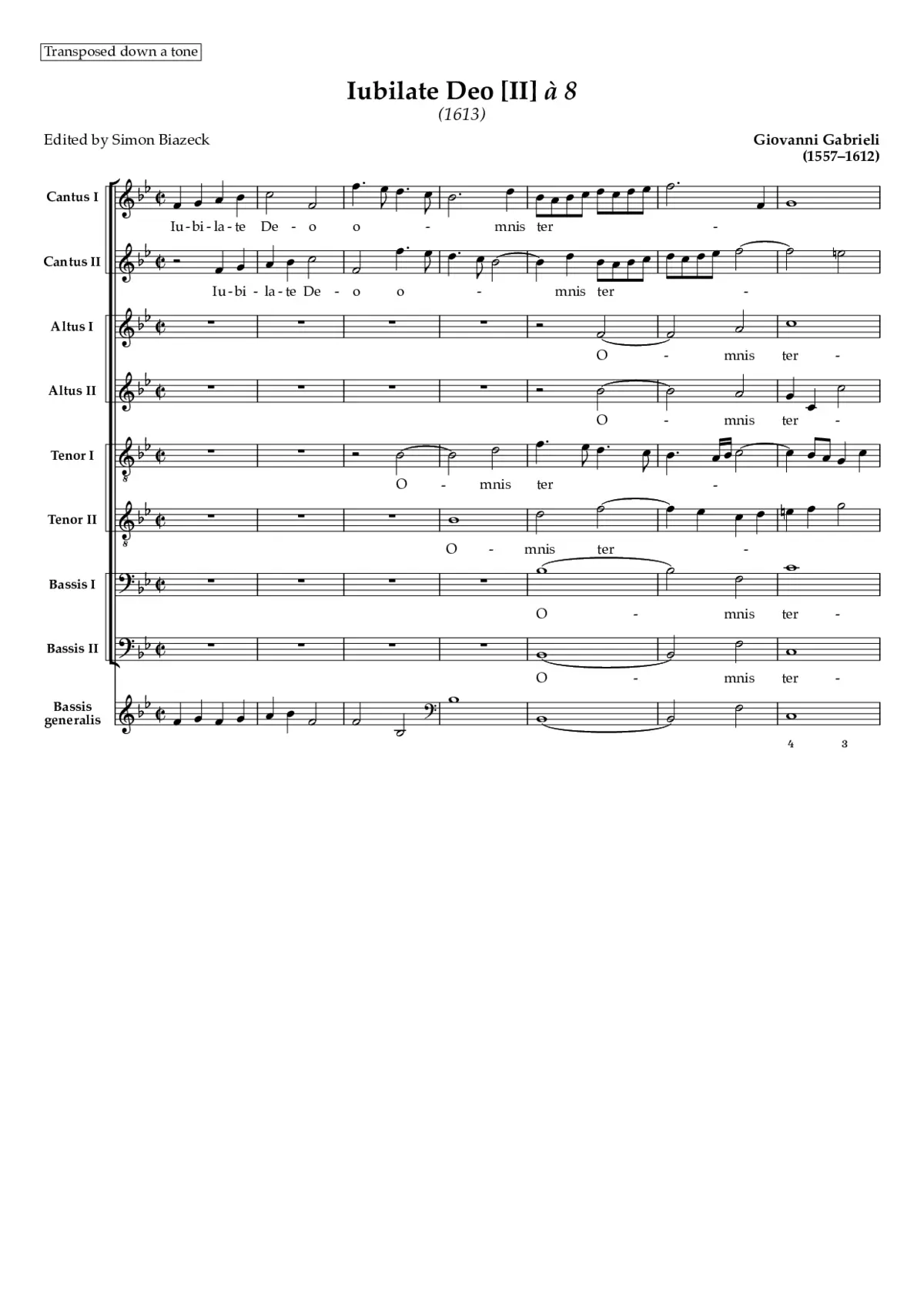Jubilate Deo, omnis terra a 8 - Page 1