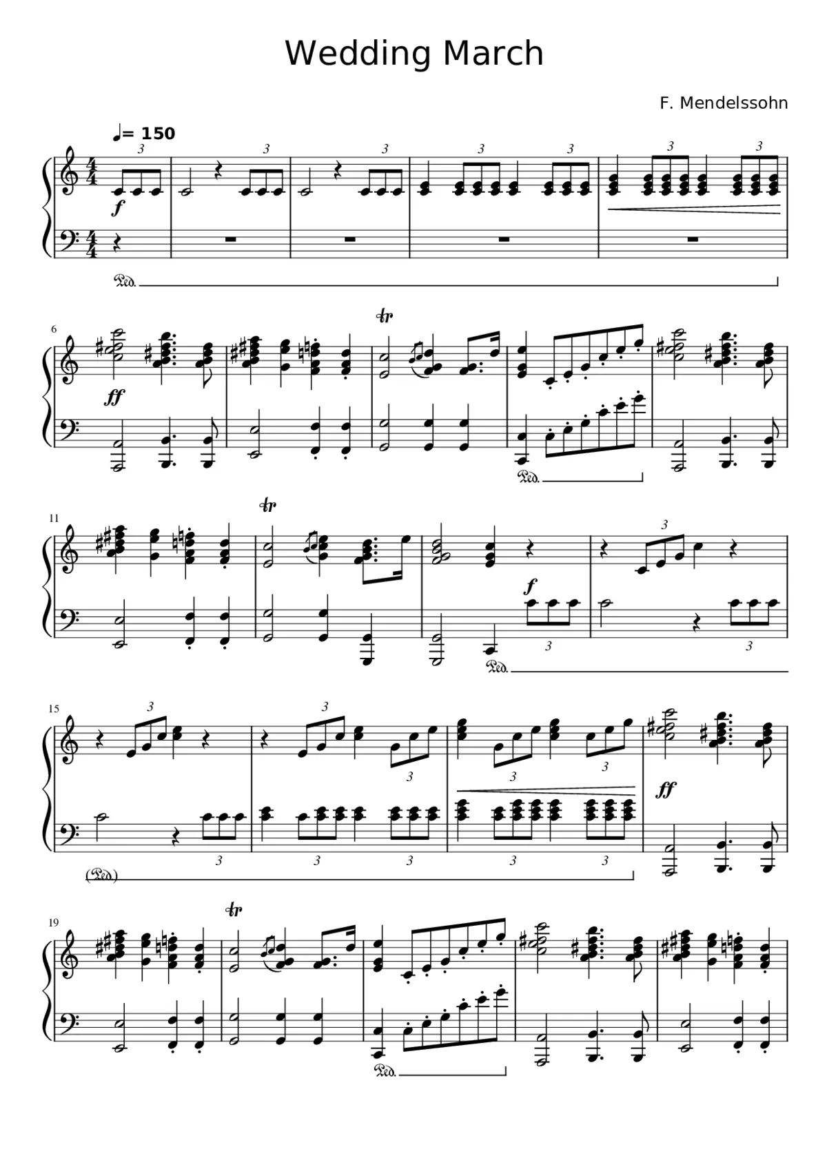 Wedding March from A Midsummer Night's Dream Op.61 - Page 1