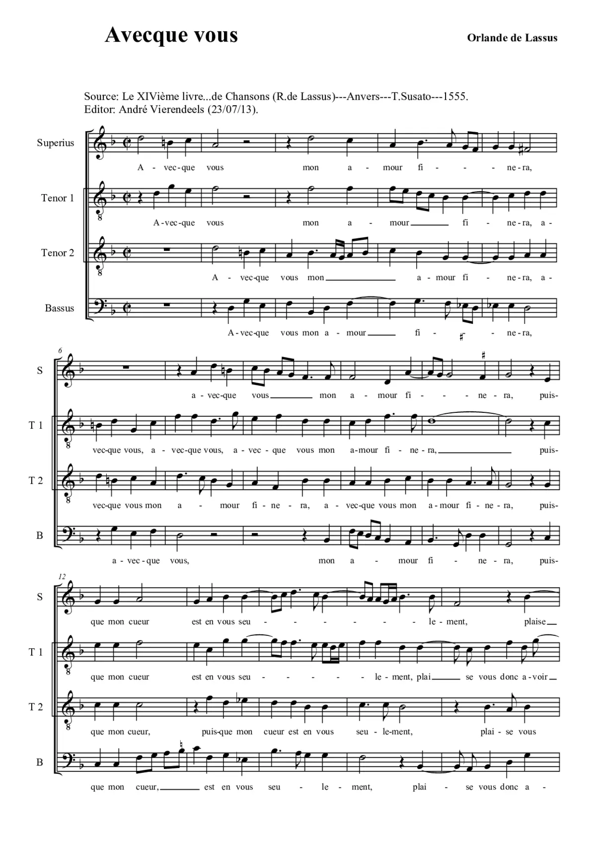 Avecques vous - Page 1