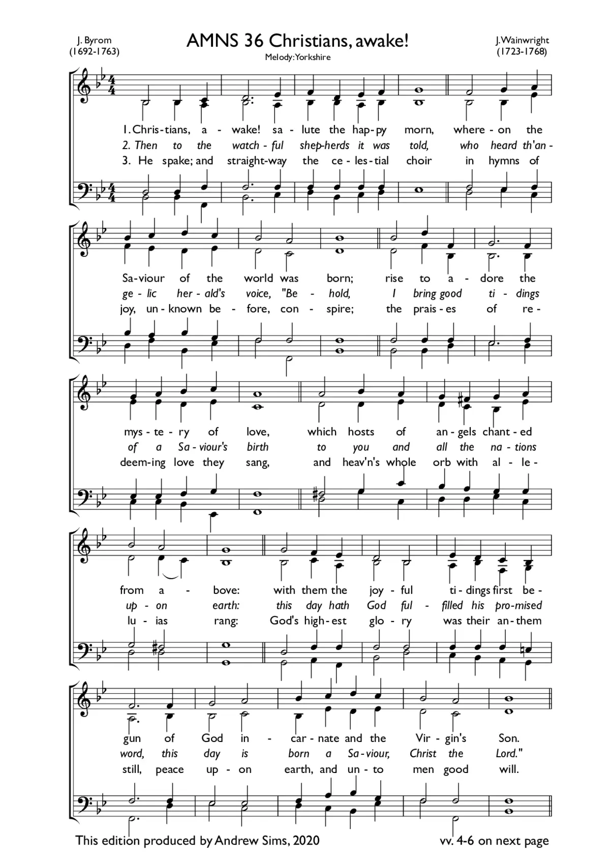 Christians, awake, salute the happy morn - Page 1