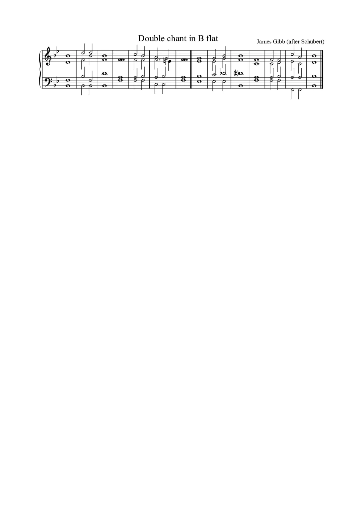 Double chant in B flat - Page 1