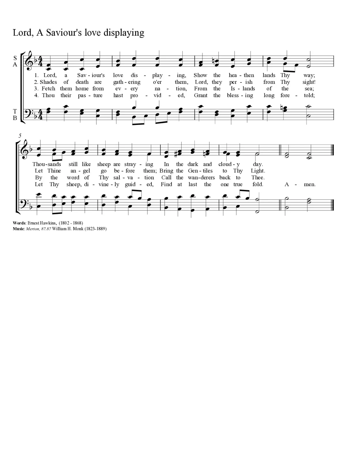 Lord, a Saviour's love displaying - Page 1