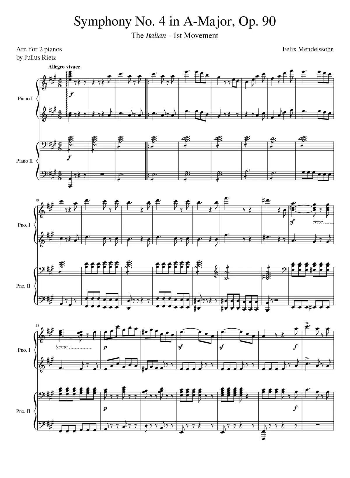 Symphony No.4 Op.90 - Page 1