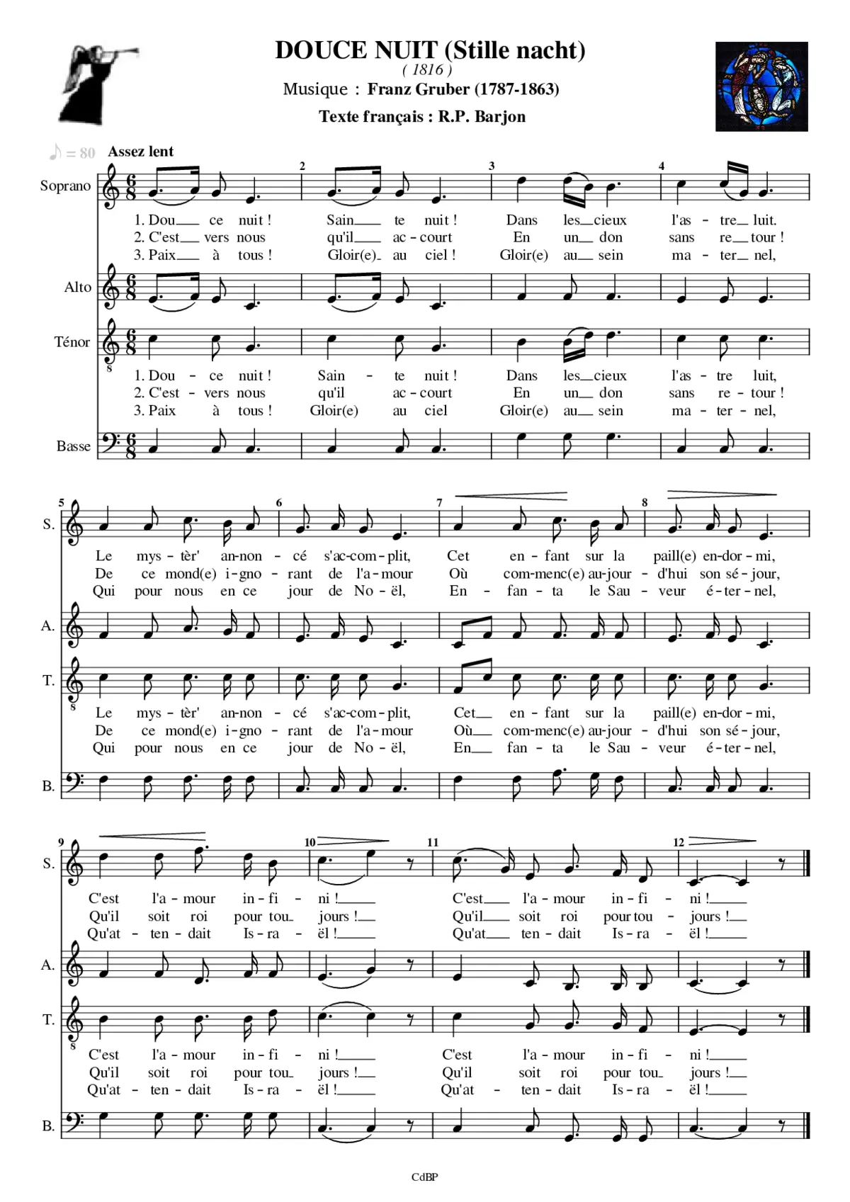 Douce Nuit - Gruber & Barjon (SATB MuseScore) - Page 1