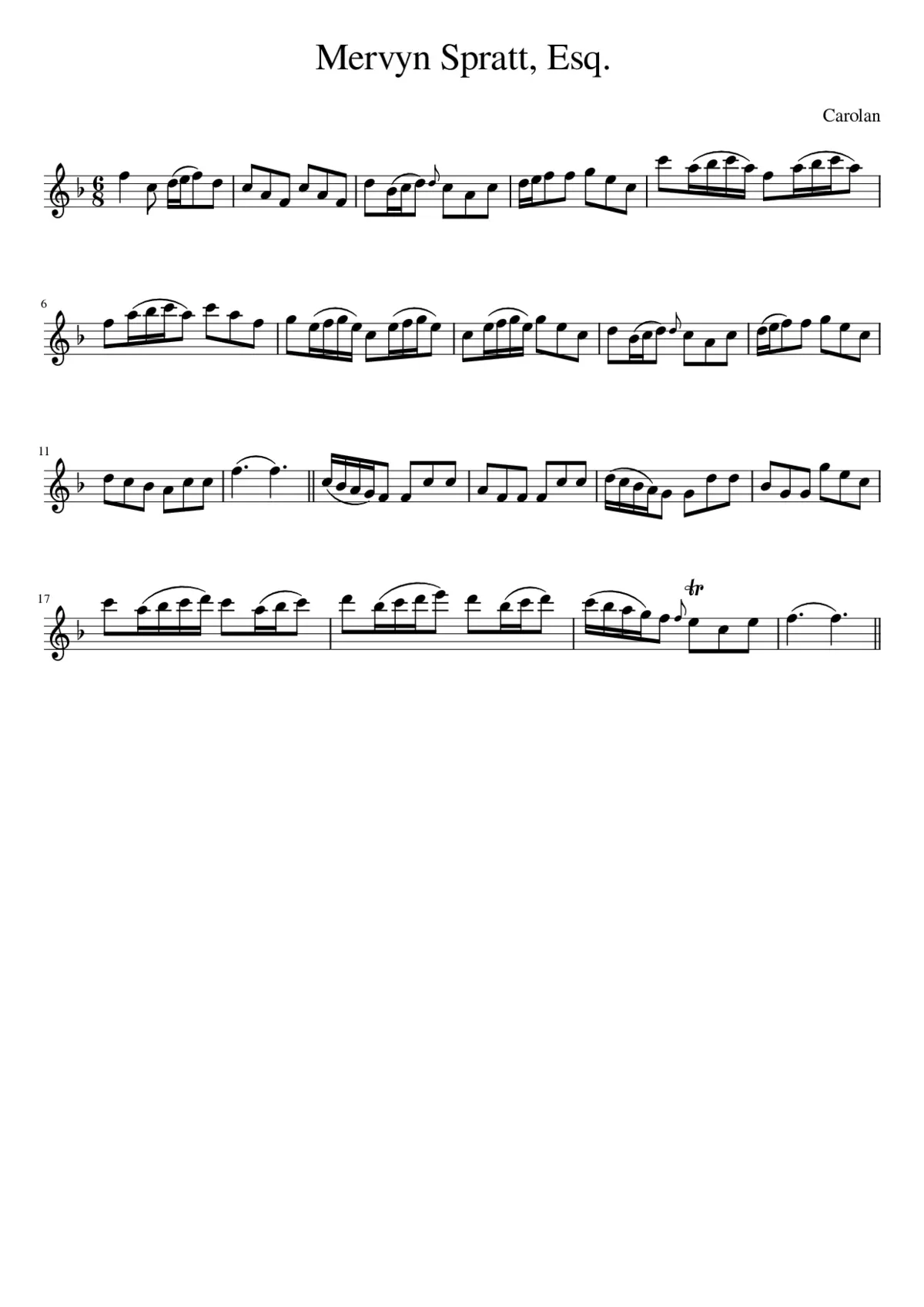 Mervyn Spratt Esq. - Page 1