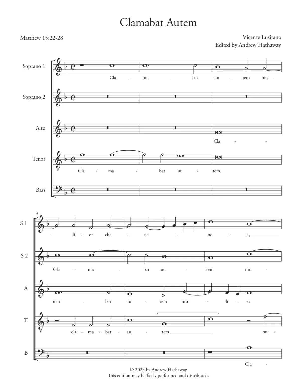 Clamabat autem mulier - Page 1