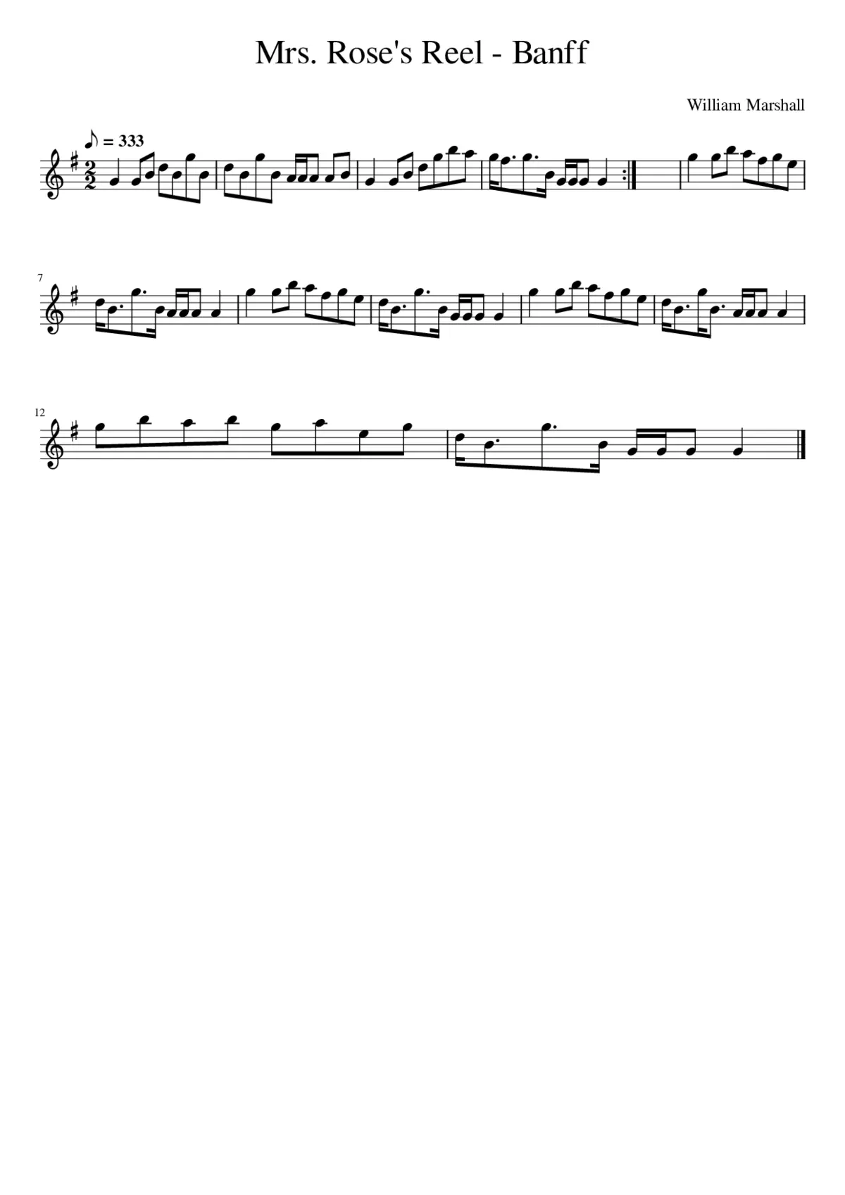 Mrs. Rose's Reel - Banff - Page 1