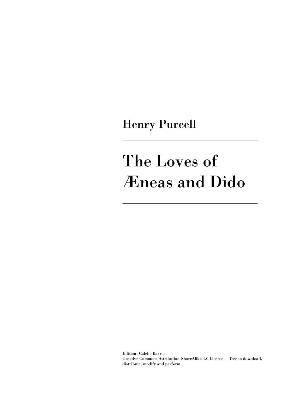 Dido and Aeneas, Z 626 - Page 1