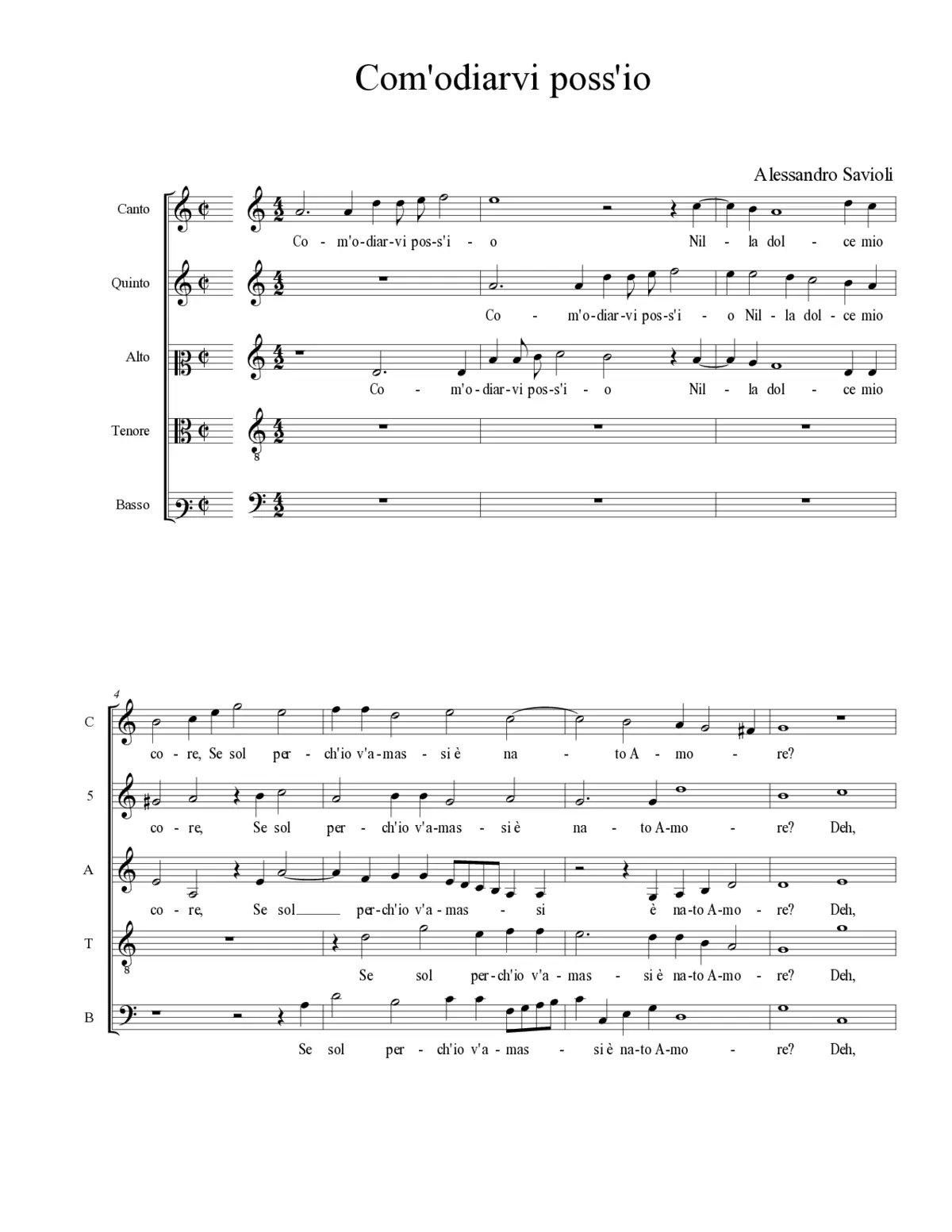 Com'odiarvi poss'io - Page 1