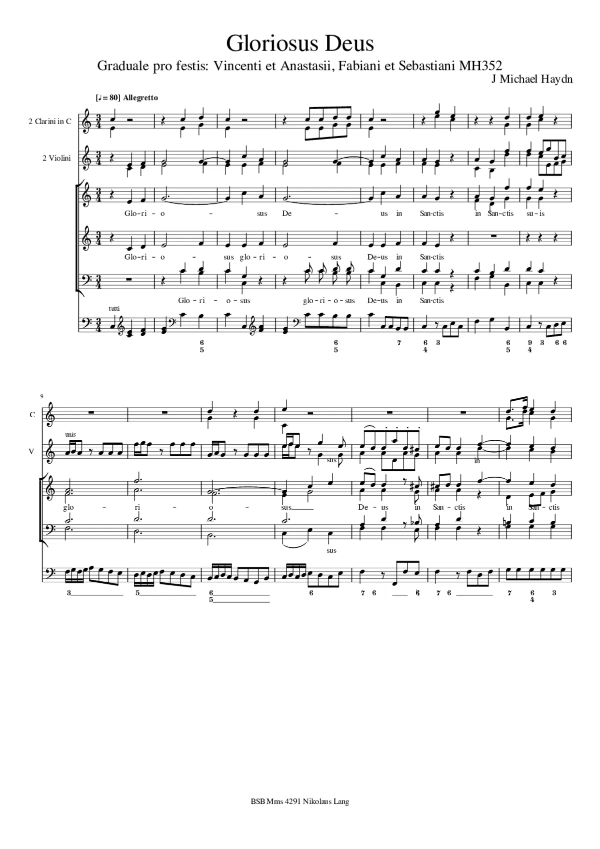 Gloriosus Deus, MH 352 - Page 1