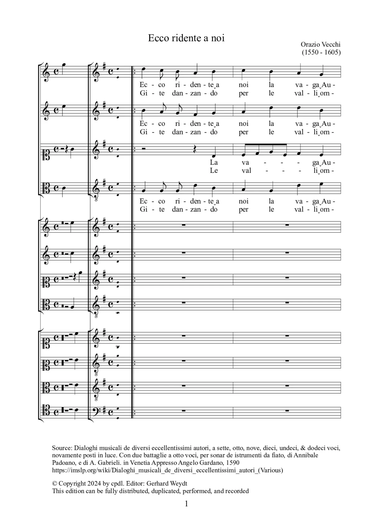 Ecco ridente a noi - Page 1