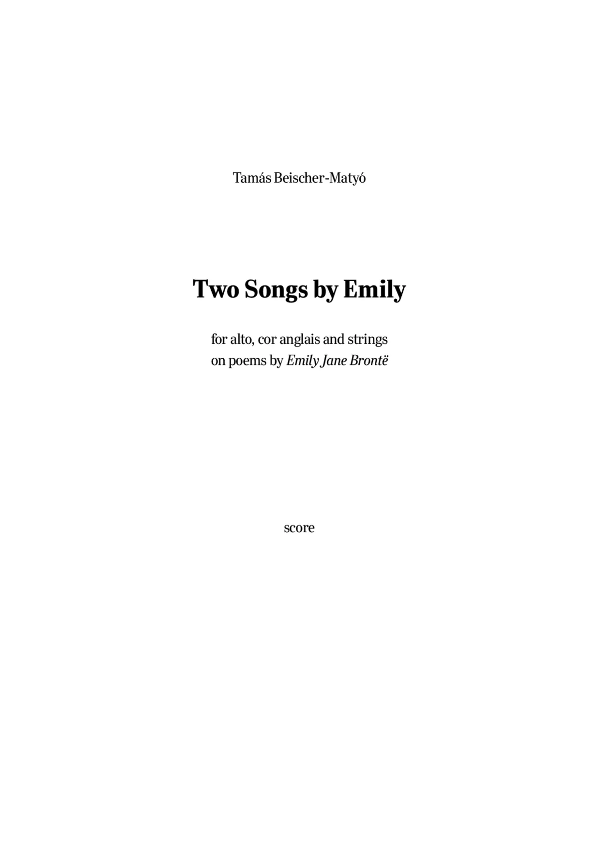Two Songs by Emily - Page 1