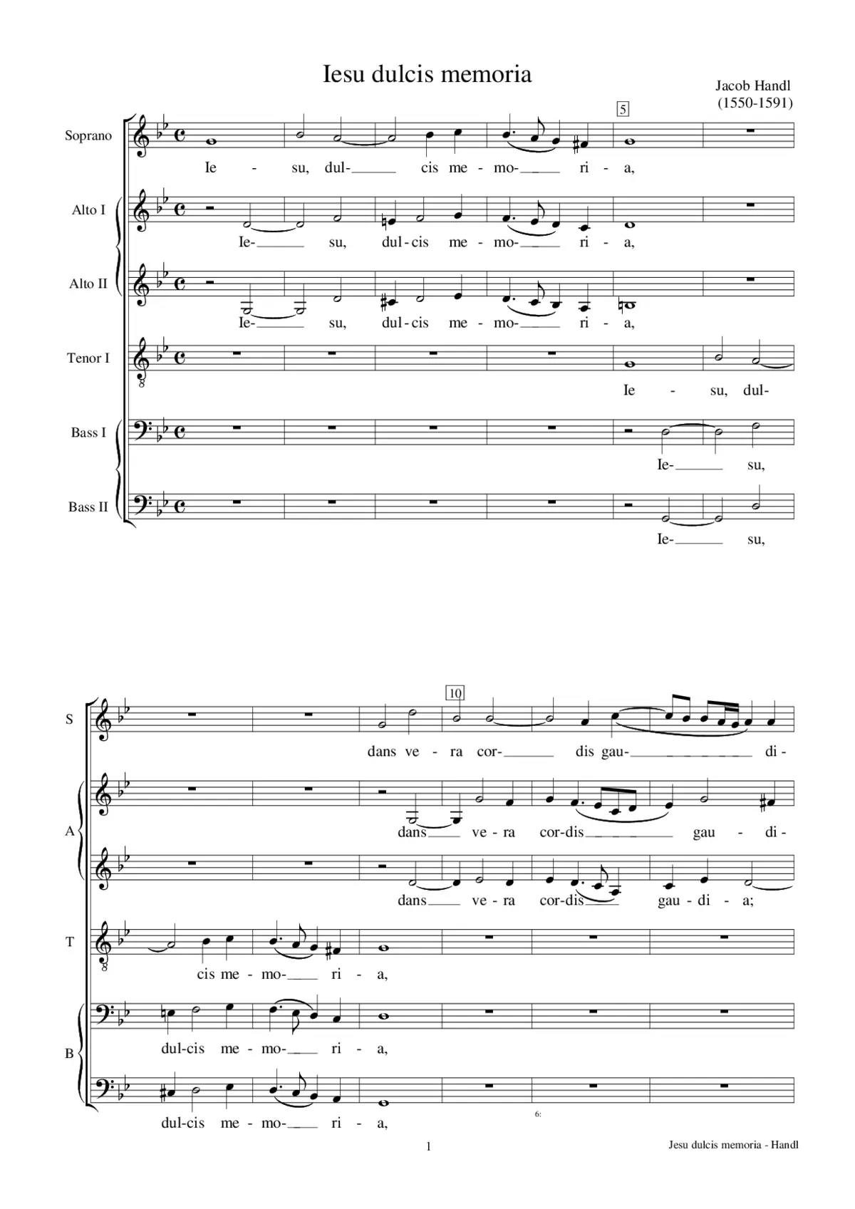 Jesu dulcis memoria - Page 1