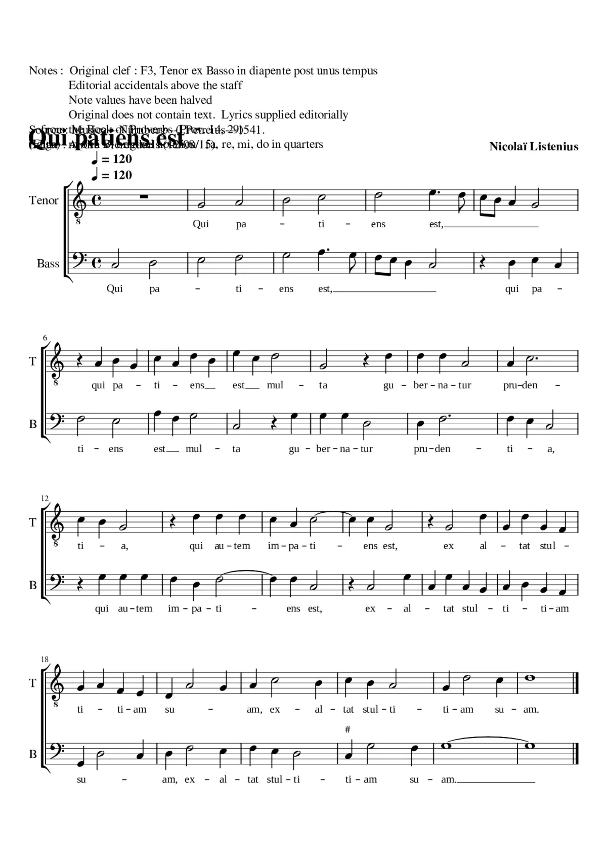 Qui patiens est - Page 1