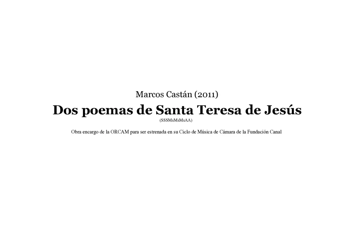 Dos poemas de Santa Teresa de Jesús - Page 1