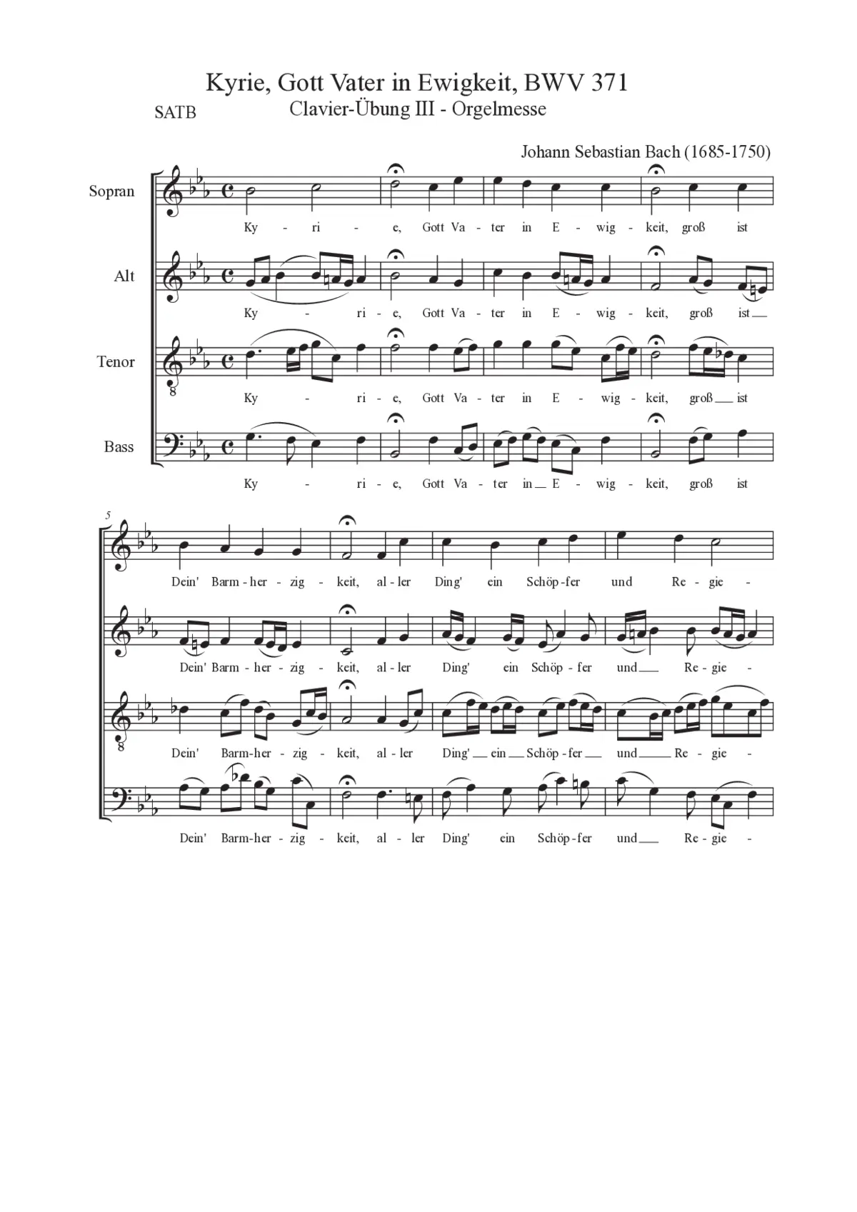 Chorals of the German Organ Mass (Clavier Übung III) - Page 1