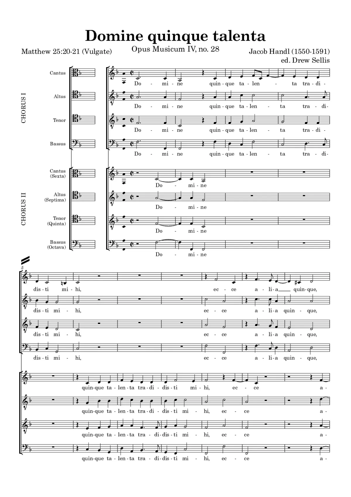 Domine quinque talenta a 8 - Page 1