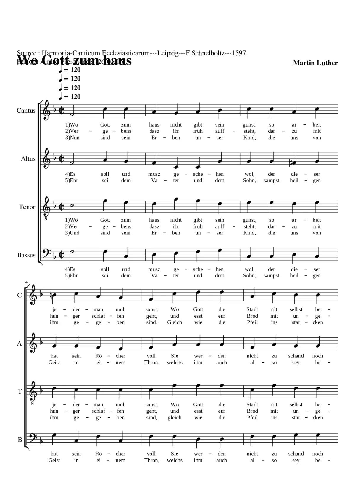 Wo Gott zum haus - Page 1