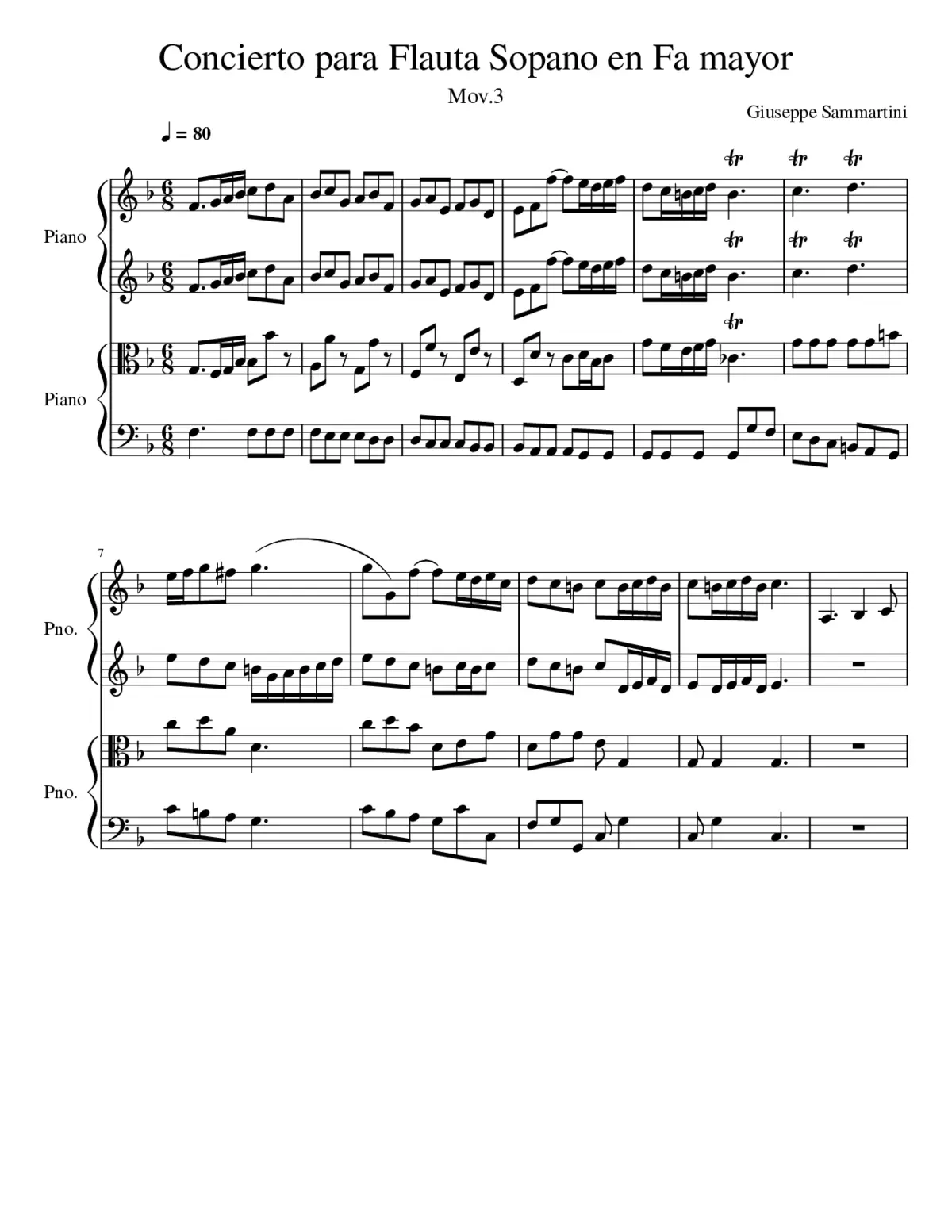 Concierto para Flauta Sopano en Fa mayor mov 3 - Page 1