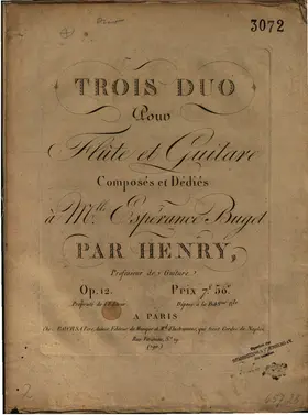 3 Duo pour Flûte et Guitare