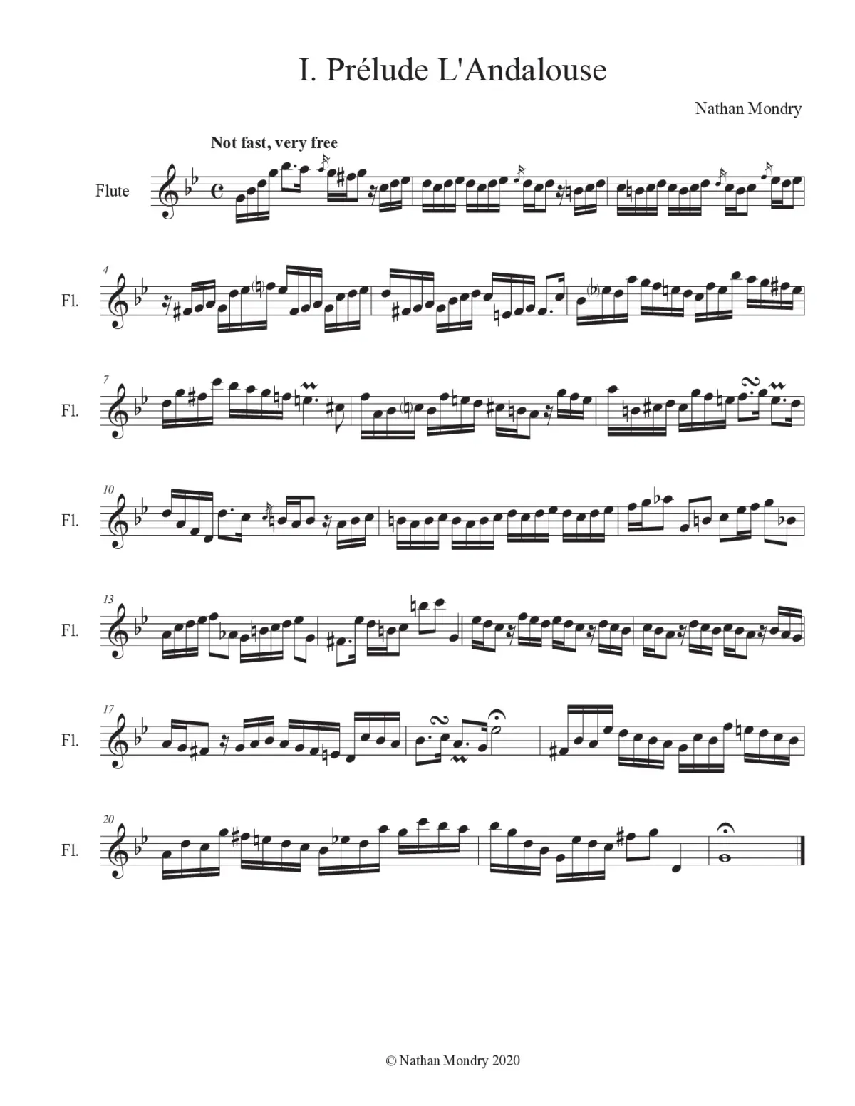 2 Pieces for Solo Flute or Violin - Page 1