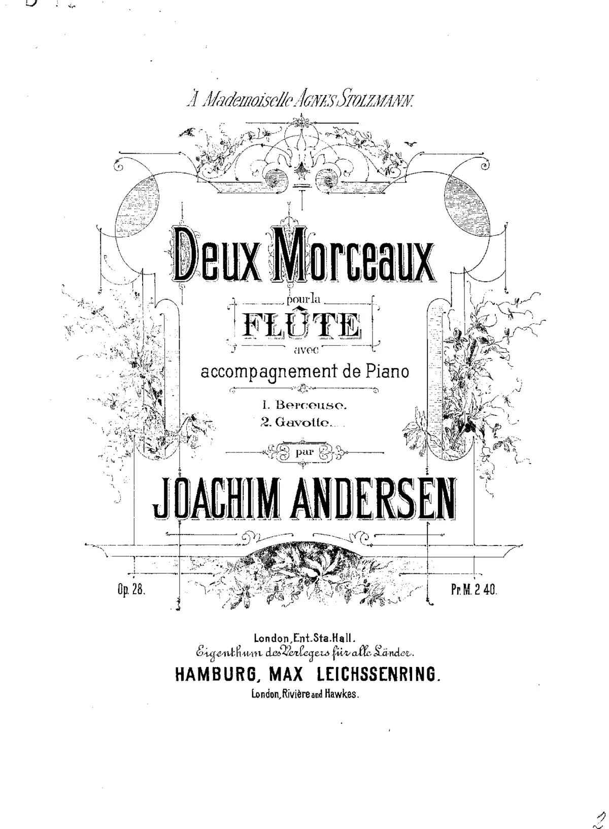 2 Pieces for Flute and Piano, Op.28 - Page 1