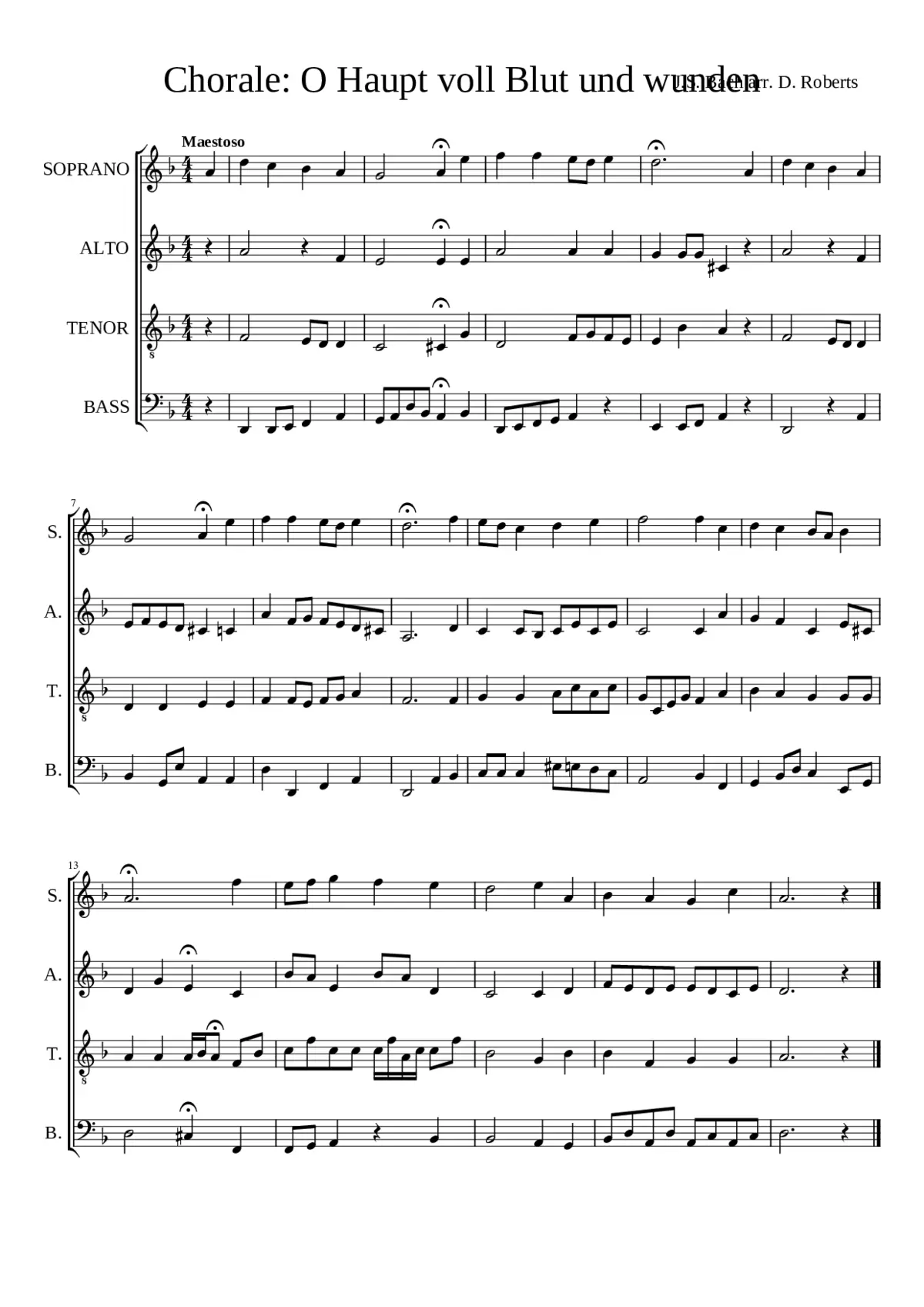 Chorale: O Haupt voll Blut und wunden - Page 1
