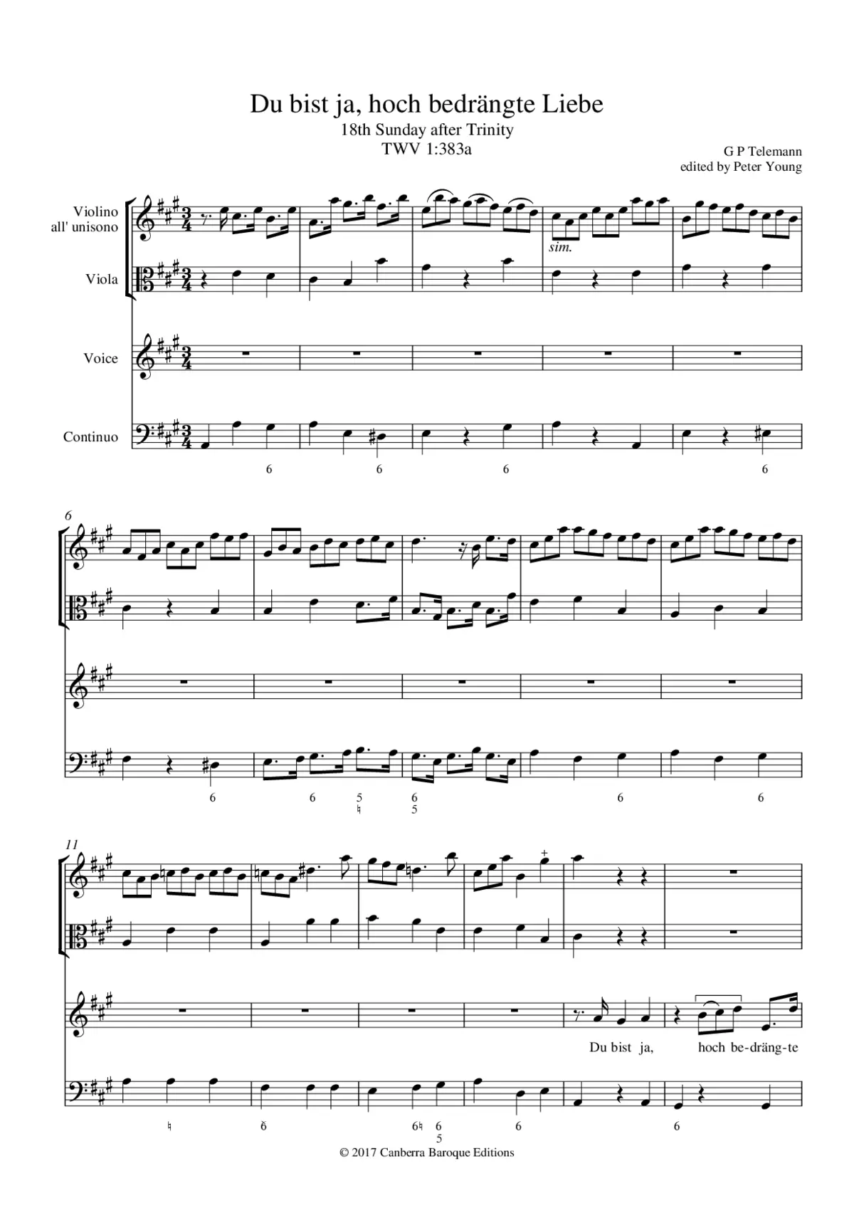 Du bist ja, hoch bedrängte Liebe - Page 1