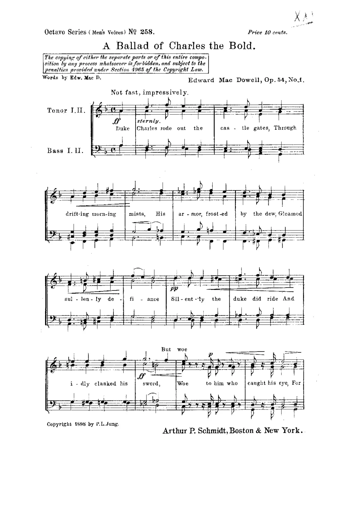2 Choruses for Male Voices - Page 1