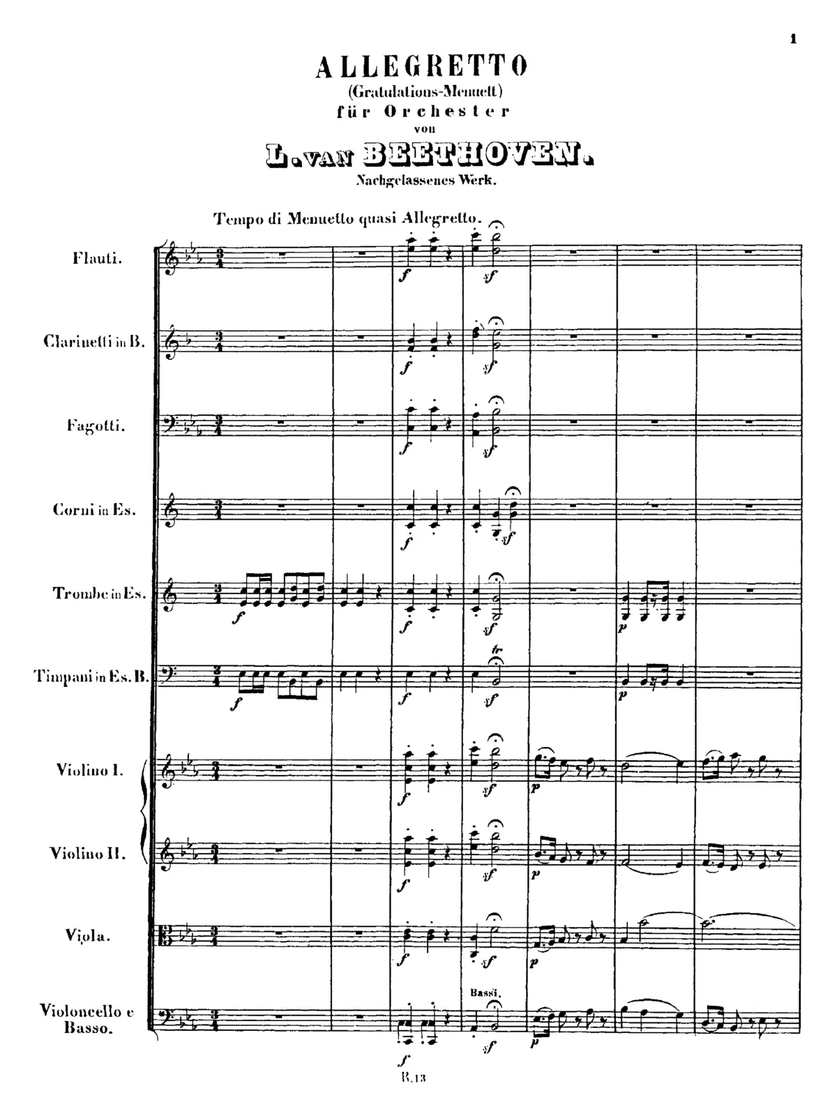 Allegretto (Gratulations-Menuett) for Orchestra - Page 1