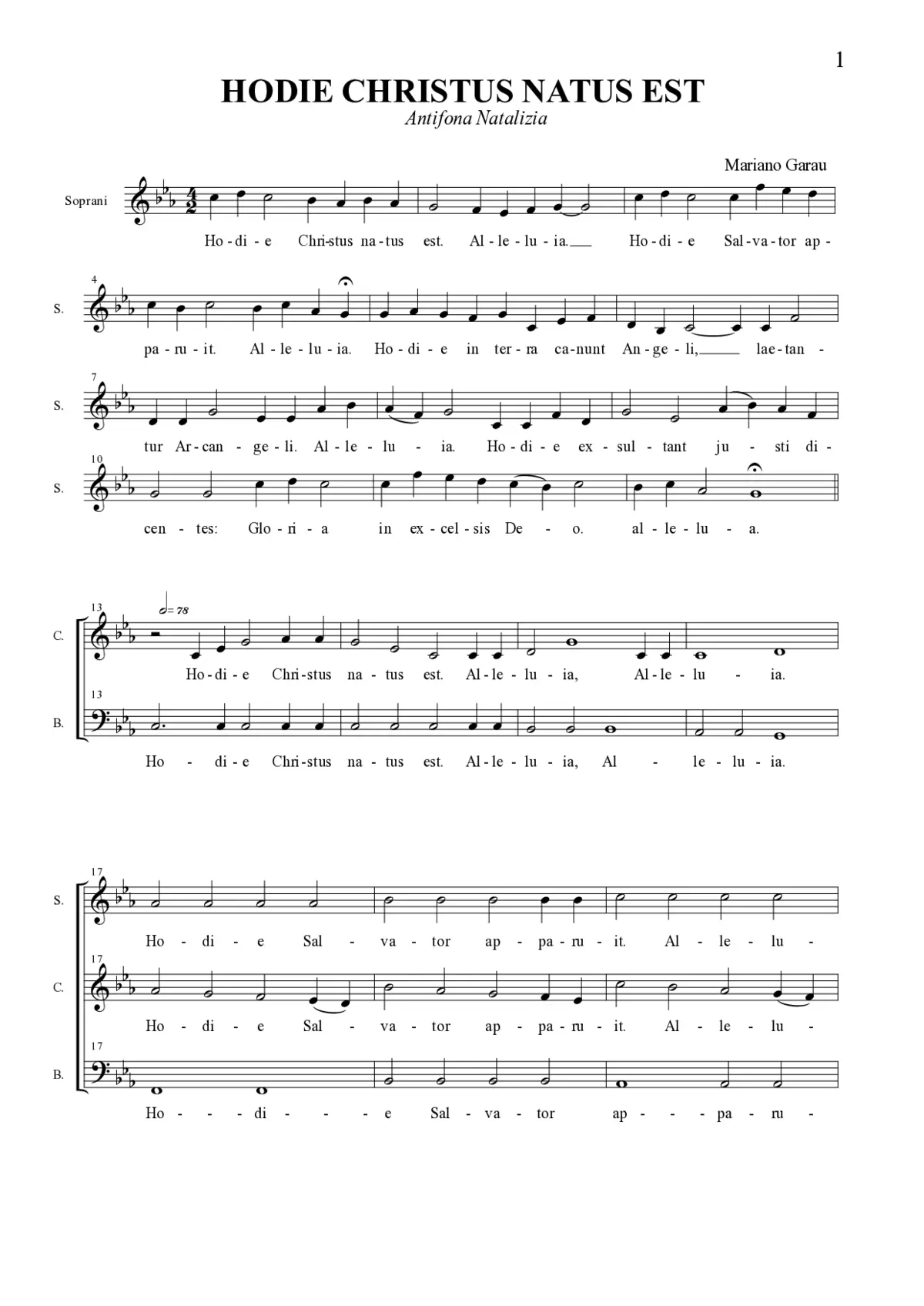 Hodie Christus natus est - Page 1