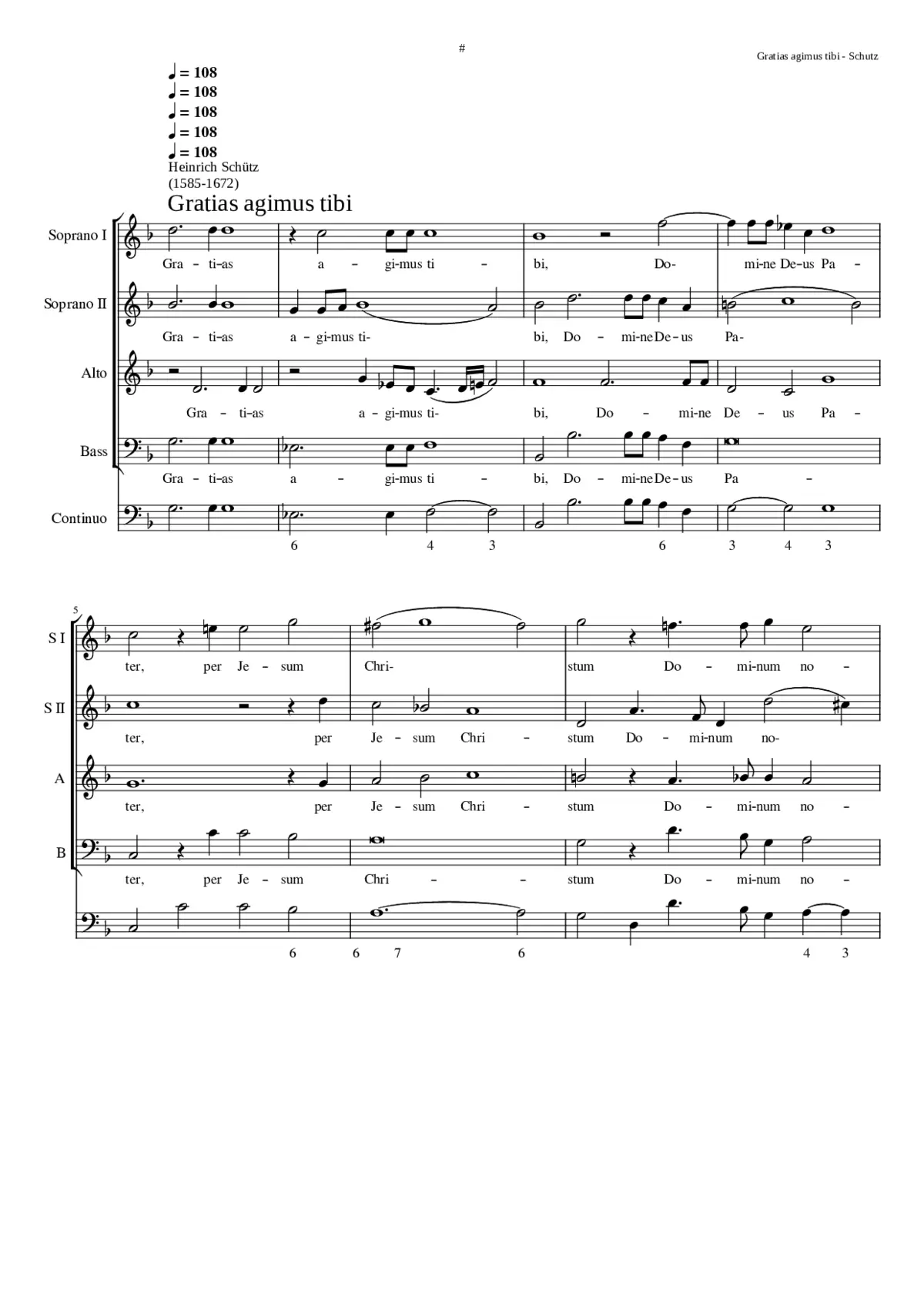 Gratias agimus tibi Domine Deus Pater SWV 93 - Page 1