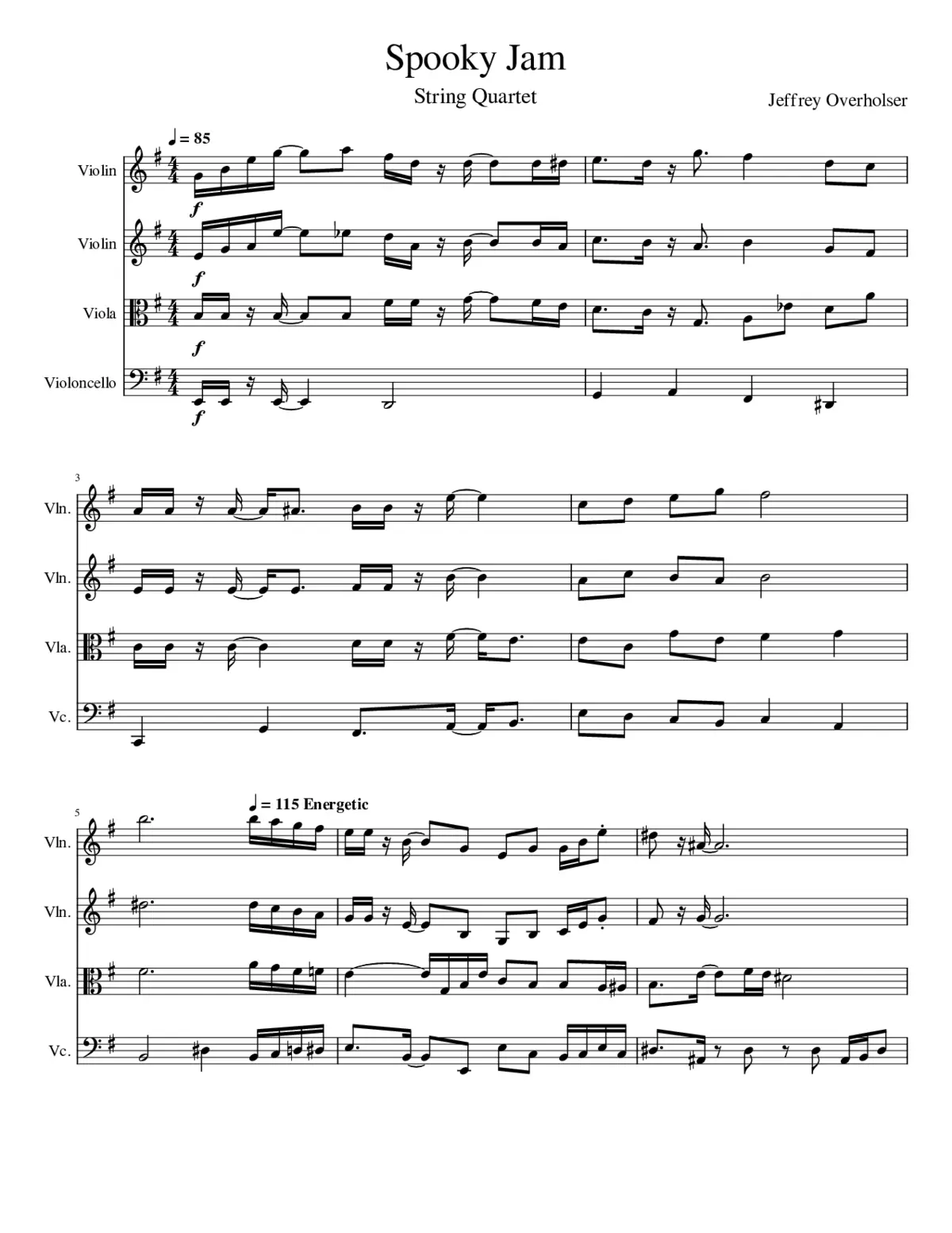 Spooky Jam 2.0 - A PIEridot Original String Quartet - Page 1