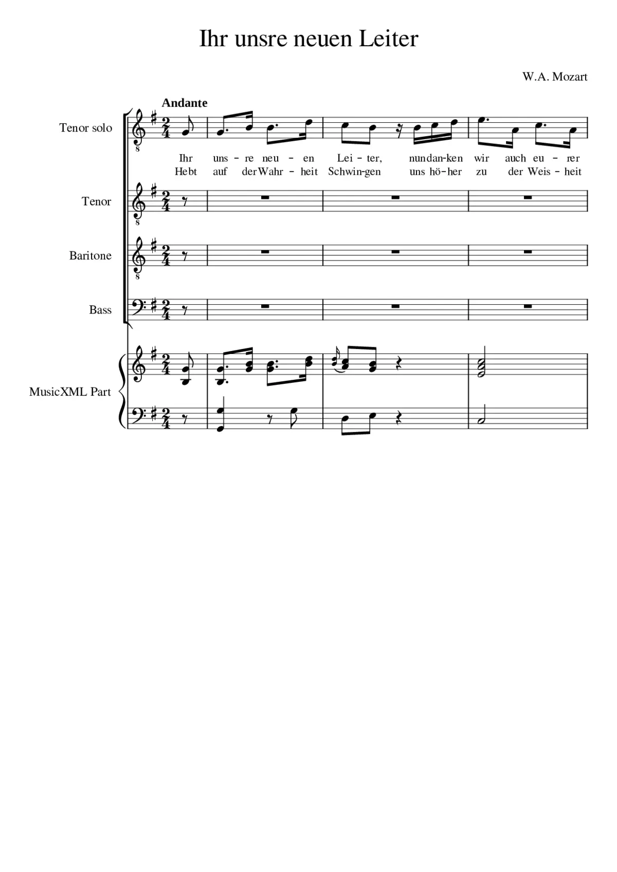 Zum Schluß der Freimaurerloge Ihr unsre neuen Leiter K 484 - Page 1