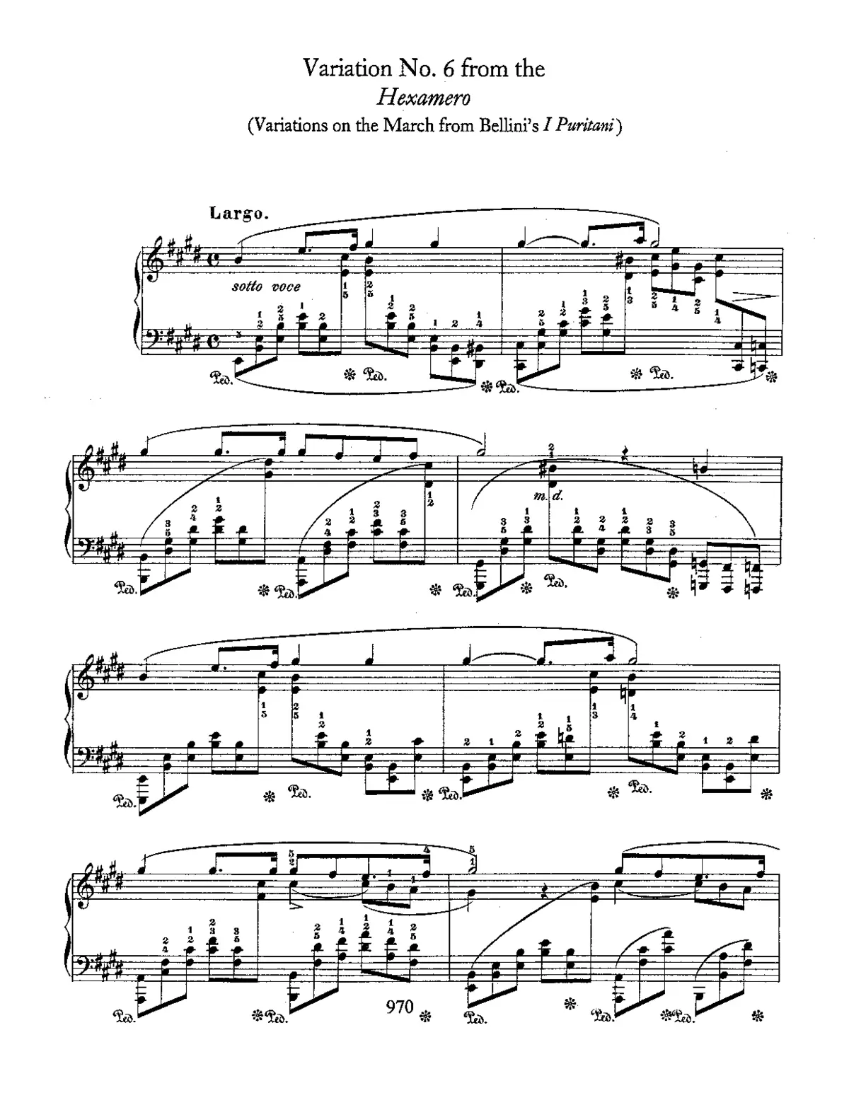 Variation No.6 in E from the Hexameron - Page 1