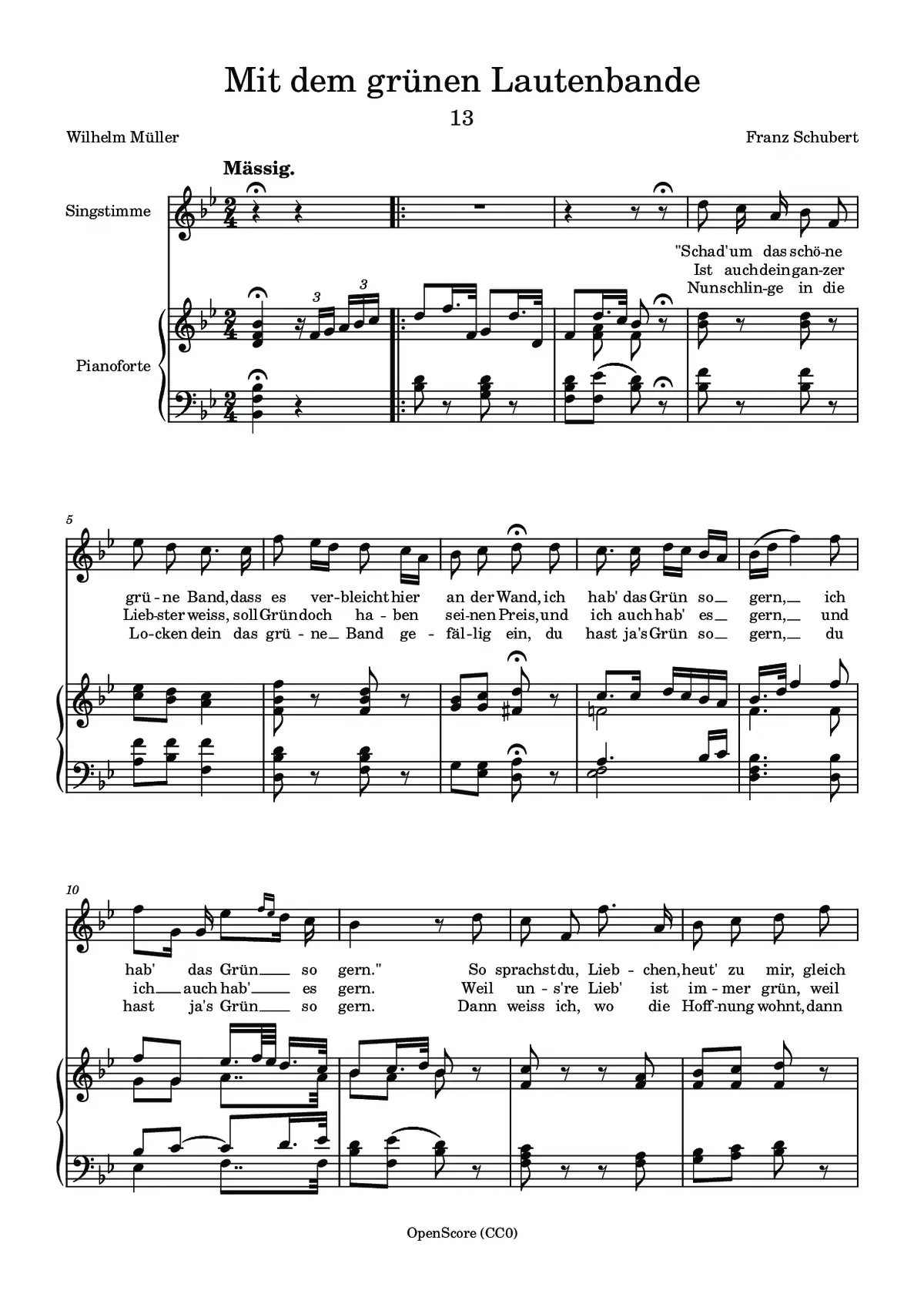 Mit dem grünen Lautenbande - Page 1