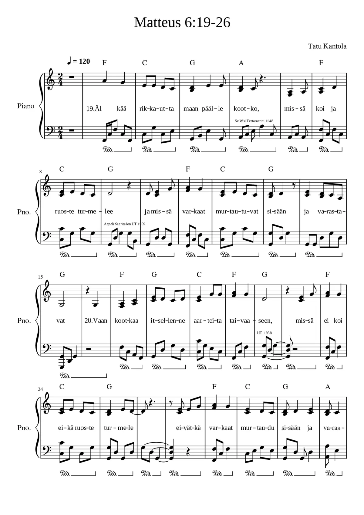 Matteus 6:19-26 - Tatu Kantola - Page 1