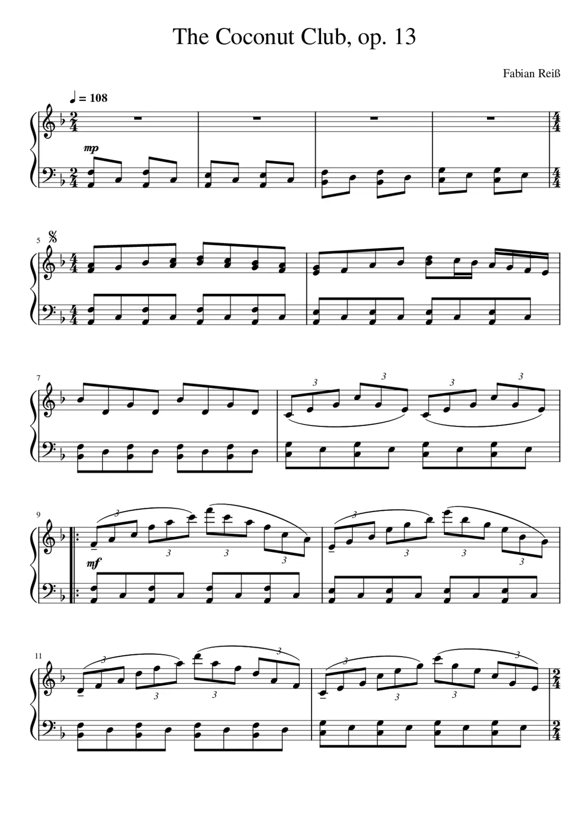 The Coconut Club op. 13 - Page 1