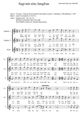 Saget mir eins Jungfrau