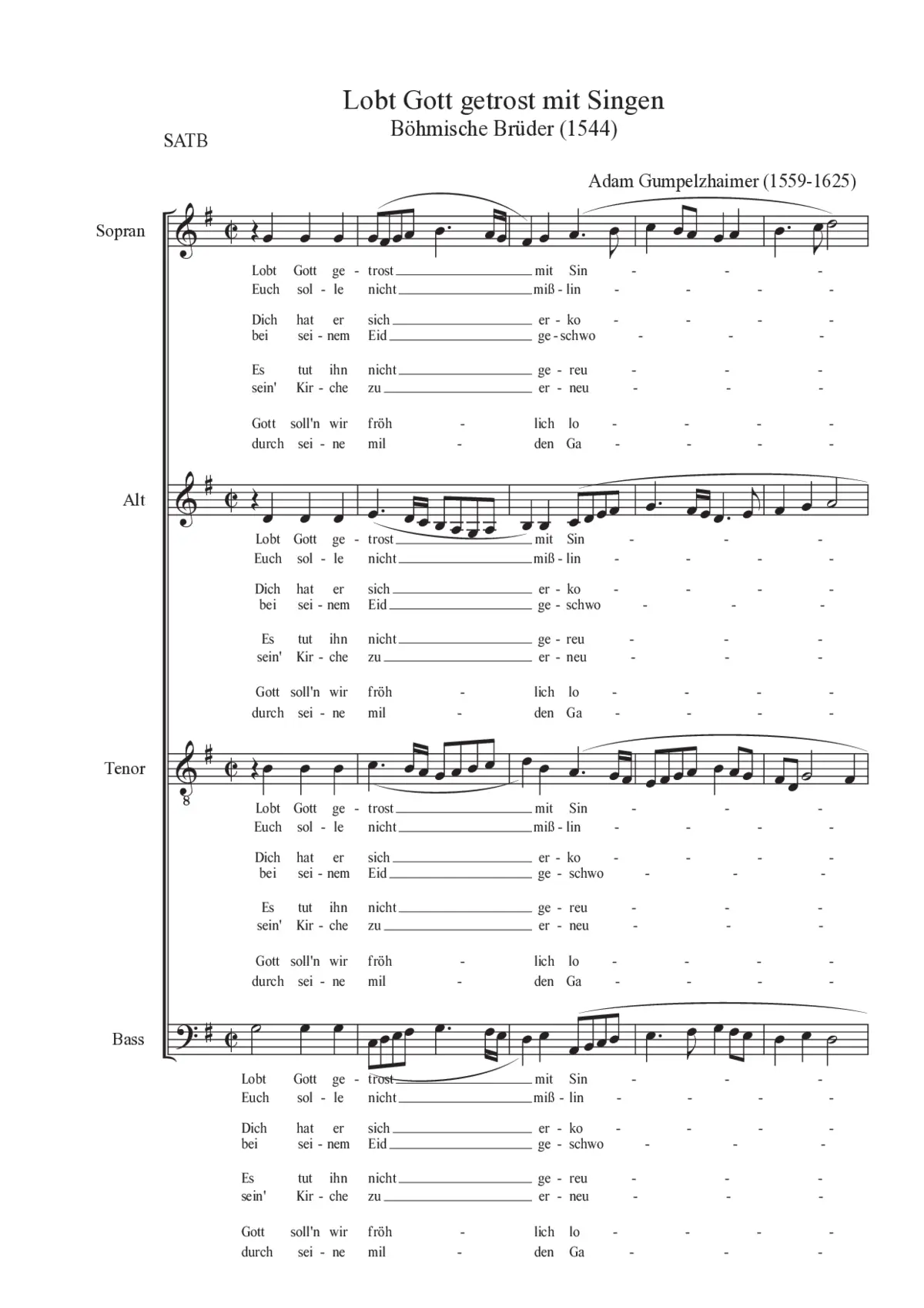 Lobt Gott getrost mit Singen - Page 1