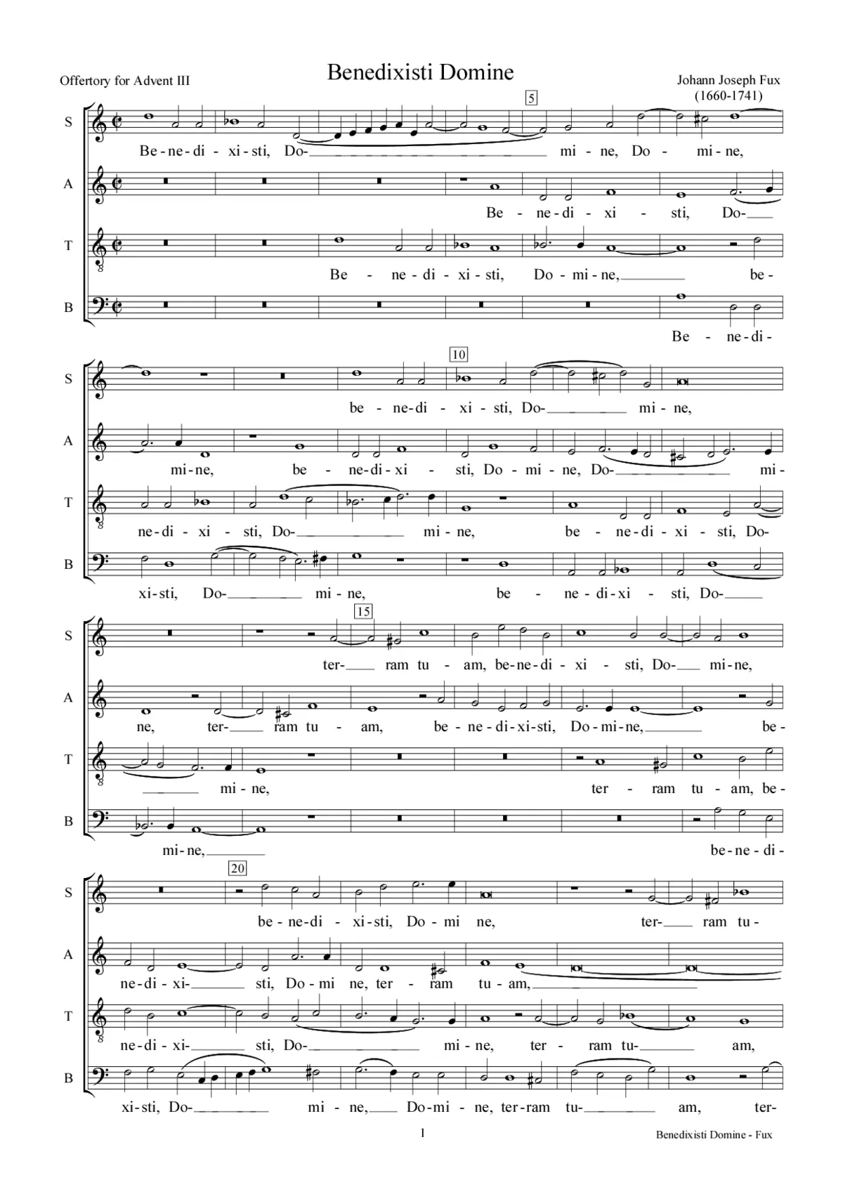 Benedixisti Domine, K150 - Page 1