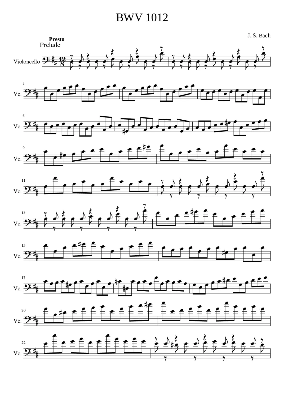 6 Cello Suites BWV 1007-1012 - Page 1