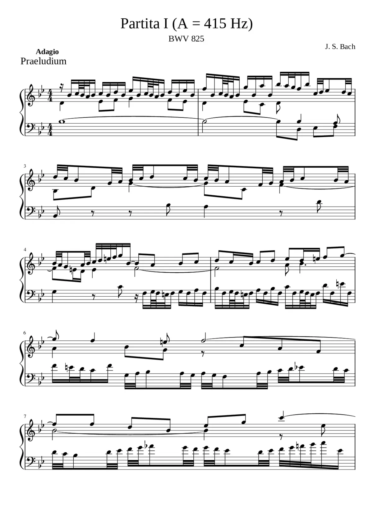 Partita in B-flat major BWV 825 - Page 1