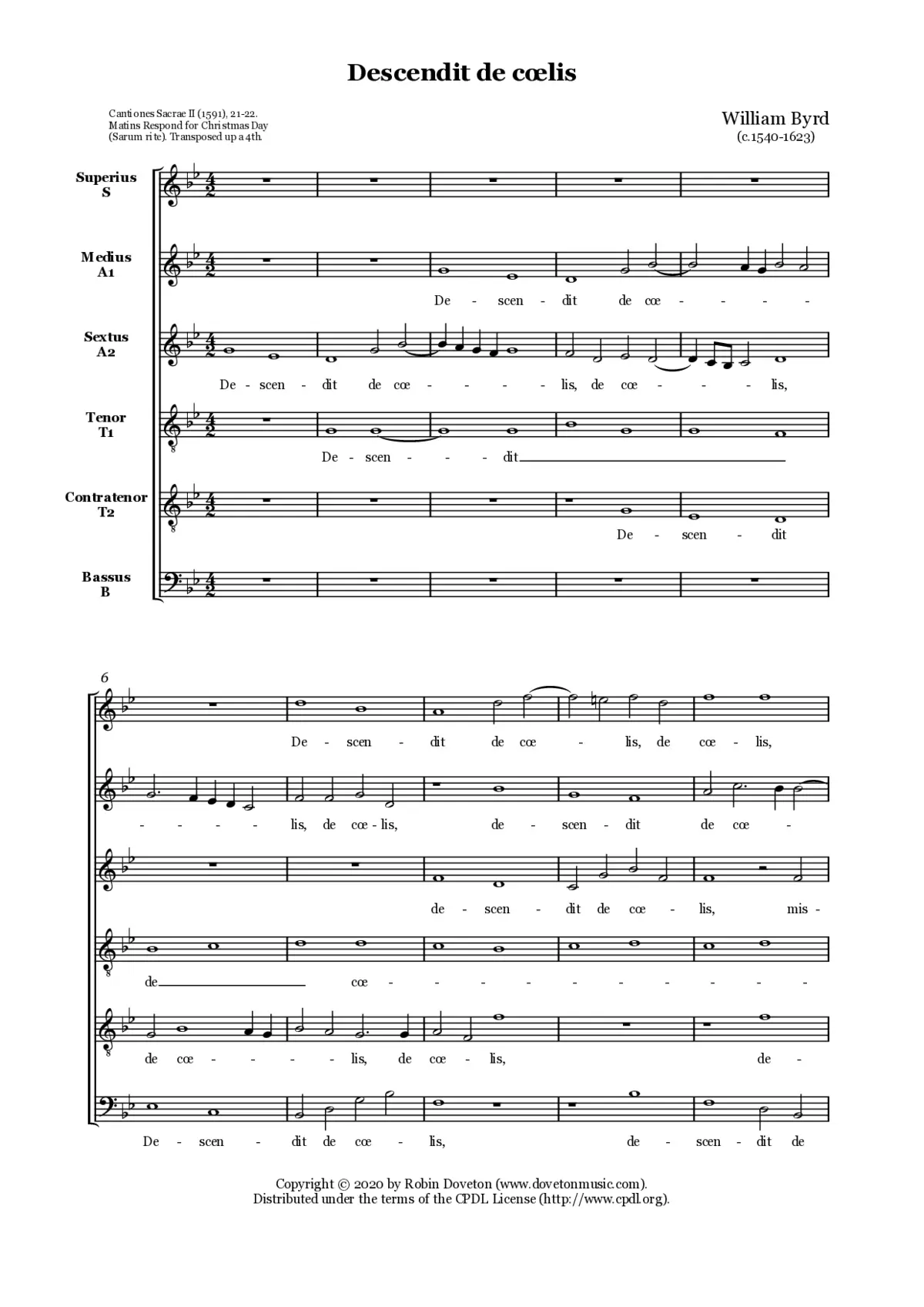 Descendit de coelis - Et exivit per auream portam - Page 1